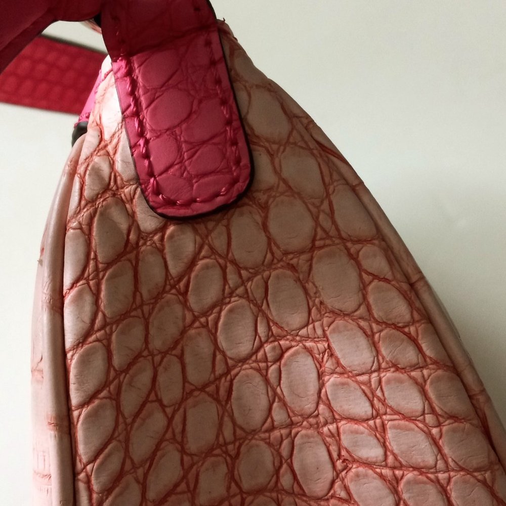 Guess Faux Croc Two Tone Pink Handbag & Guess Wallet Trifold GUC - Picture 12 of 16